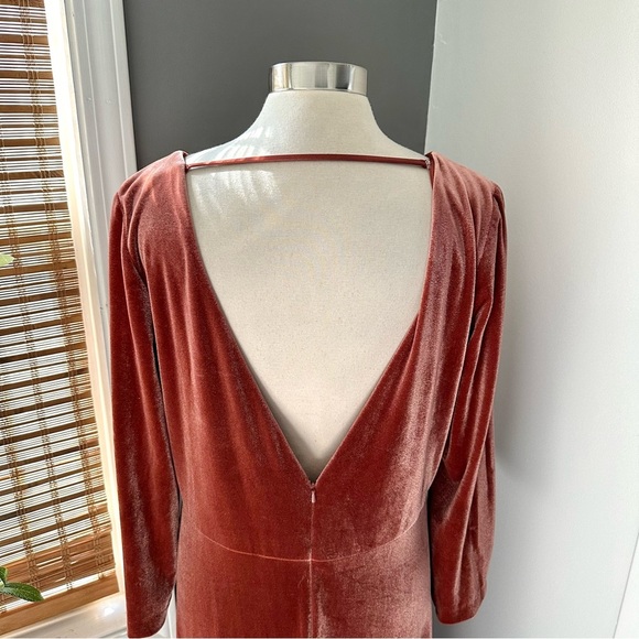 Jenny Yoo Malia Dress English Rose Long Sleeve Velvet Anthropologie Plus Sz 20 - Picture 5 of 8